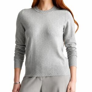 Quince Cashmere Blend Knit Top Gray Medium
